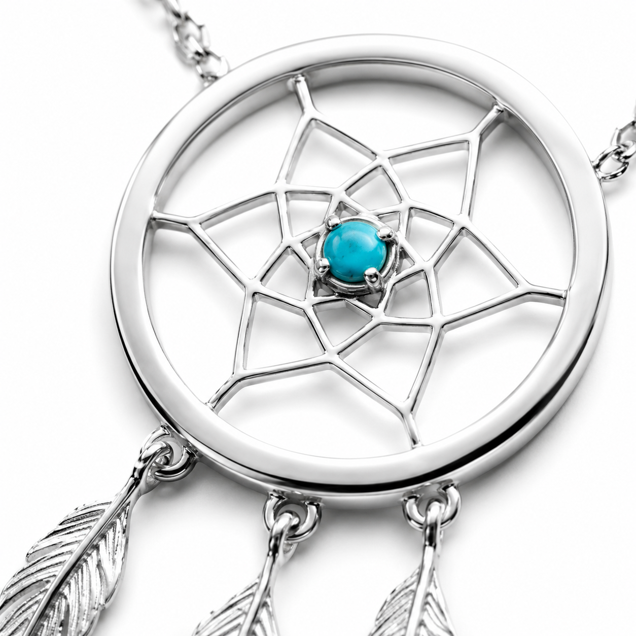 Détail pendentif attrape-rêves argent 925 rhodié — Belle Comme Venus
